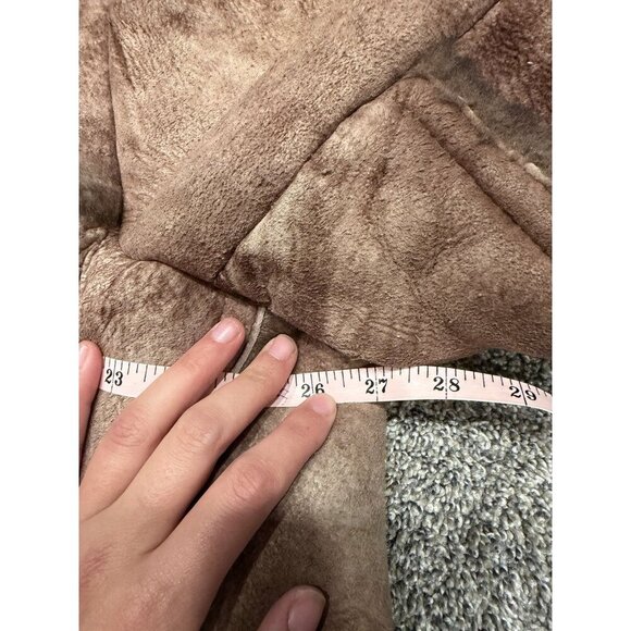 Vintage RICE Sheepskin Marlboro Man Jacket Brown - Picture 5 of 10